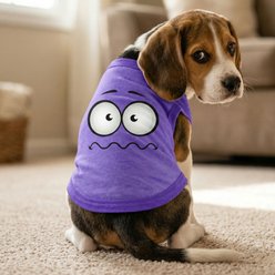 Doggie Design Nervous Face Graphic Dog Shirt, Purple, XXX-Large slide 2 of 3