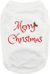 Doggie Design Merry Christmas Graphic Dog Shirt, White, X-Large