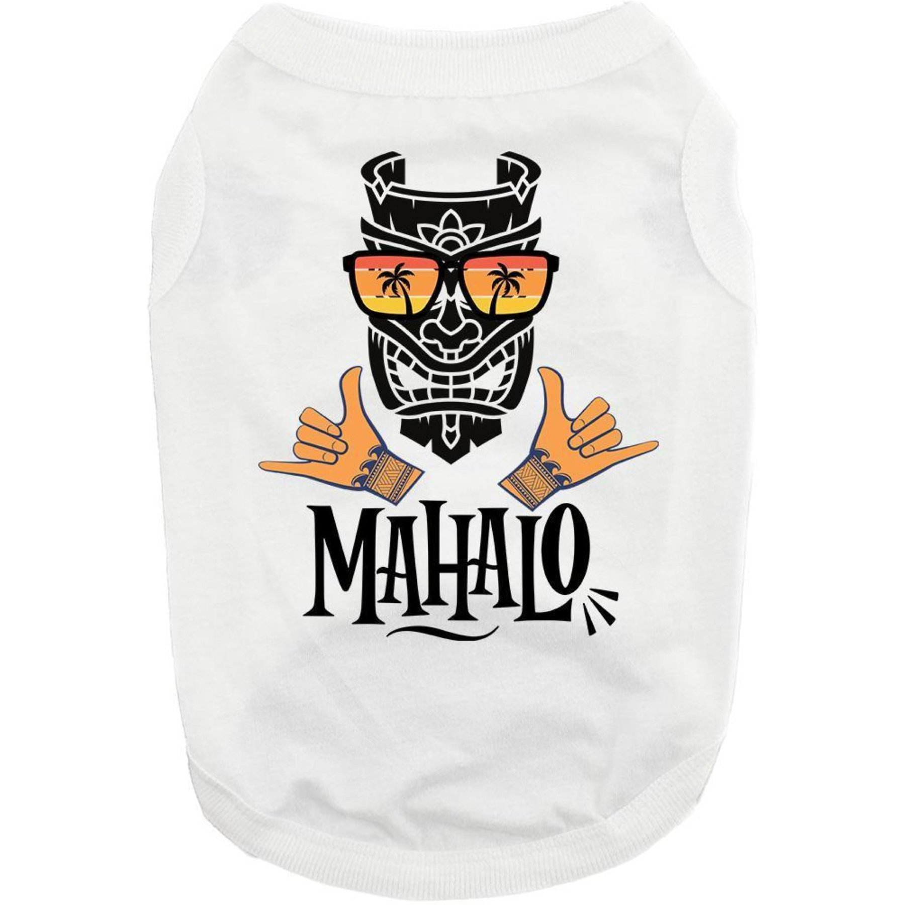 Doggie Design Mahalo Graphic Dog Shirt, White, XXX-Large