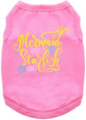 Doggie Design Mermaid Kisses Starfish Wishes Graphic Dog Shirt, Pink, XX-Large