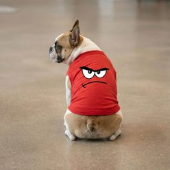 Doggie Design Angry Face Graphic Dog Shirt, Red, Medium slide 2 of 3