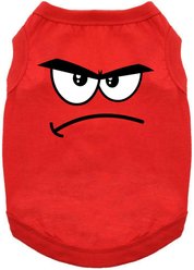 Doggie Design Angry Face Graphic Dog Shirt, Red, XXX-Large
