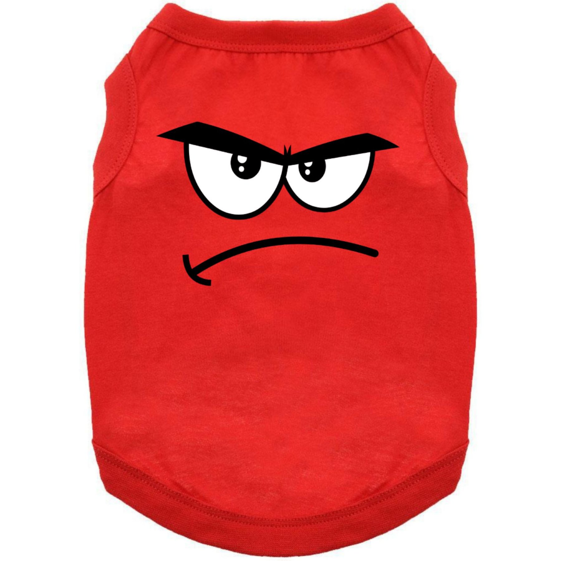 Doggie Design Angry Face Graphic Dog Shirt, Red, XXX-Large
