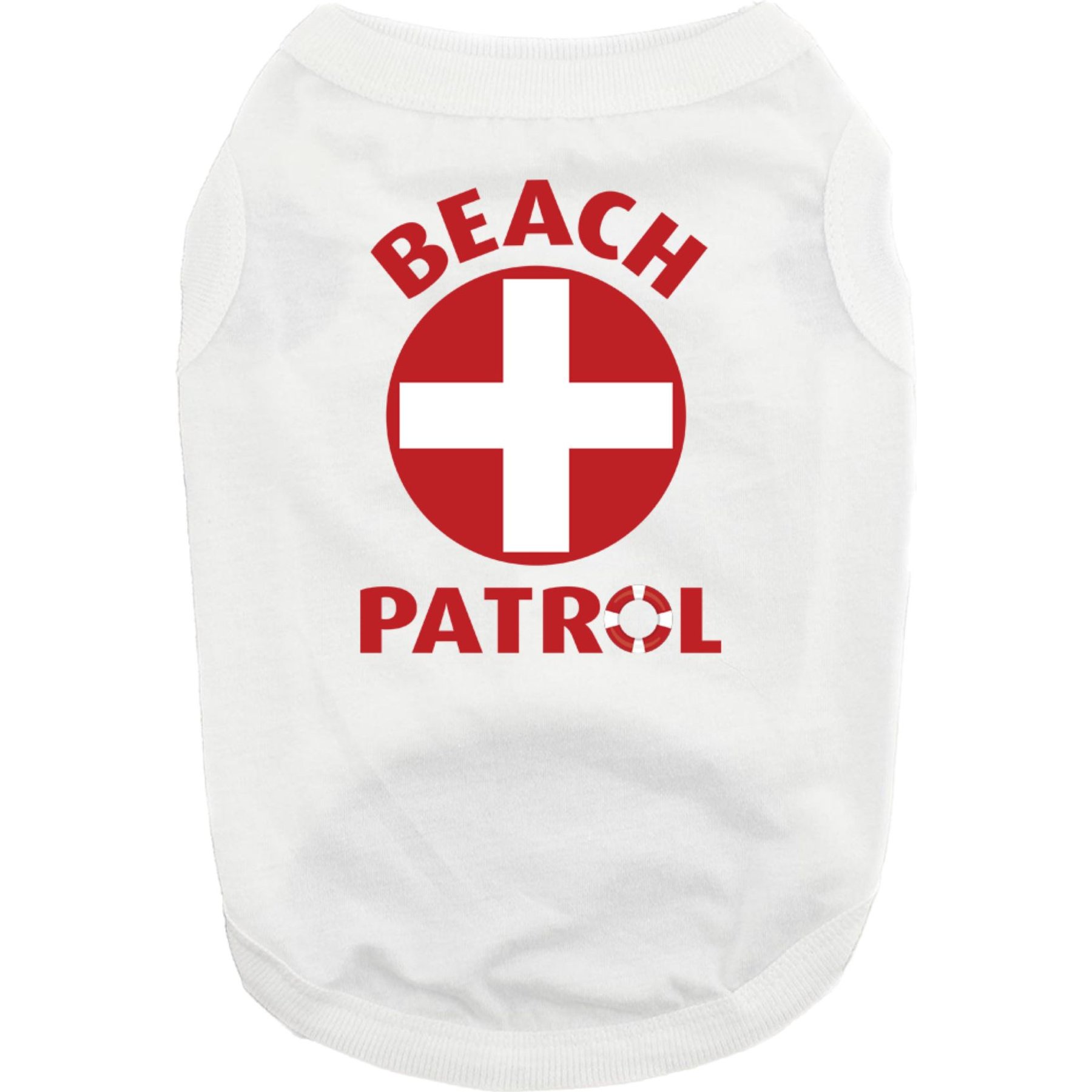 Doggie Design Beach Patrol Graphic Dog Shirt, White, Large
