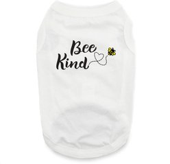 Doggie Design Bee Kind Graphic Dog Shirt, White, Small