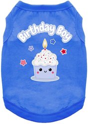 Doggie Design Birthday Boy Graphic Dog Shirt, Blue, Large