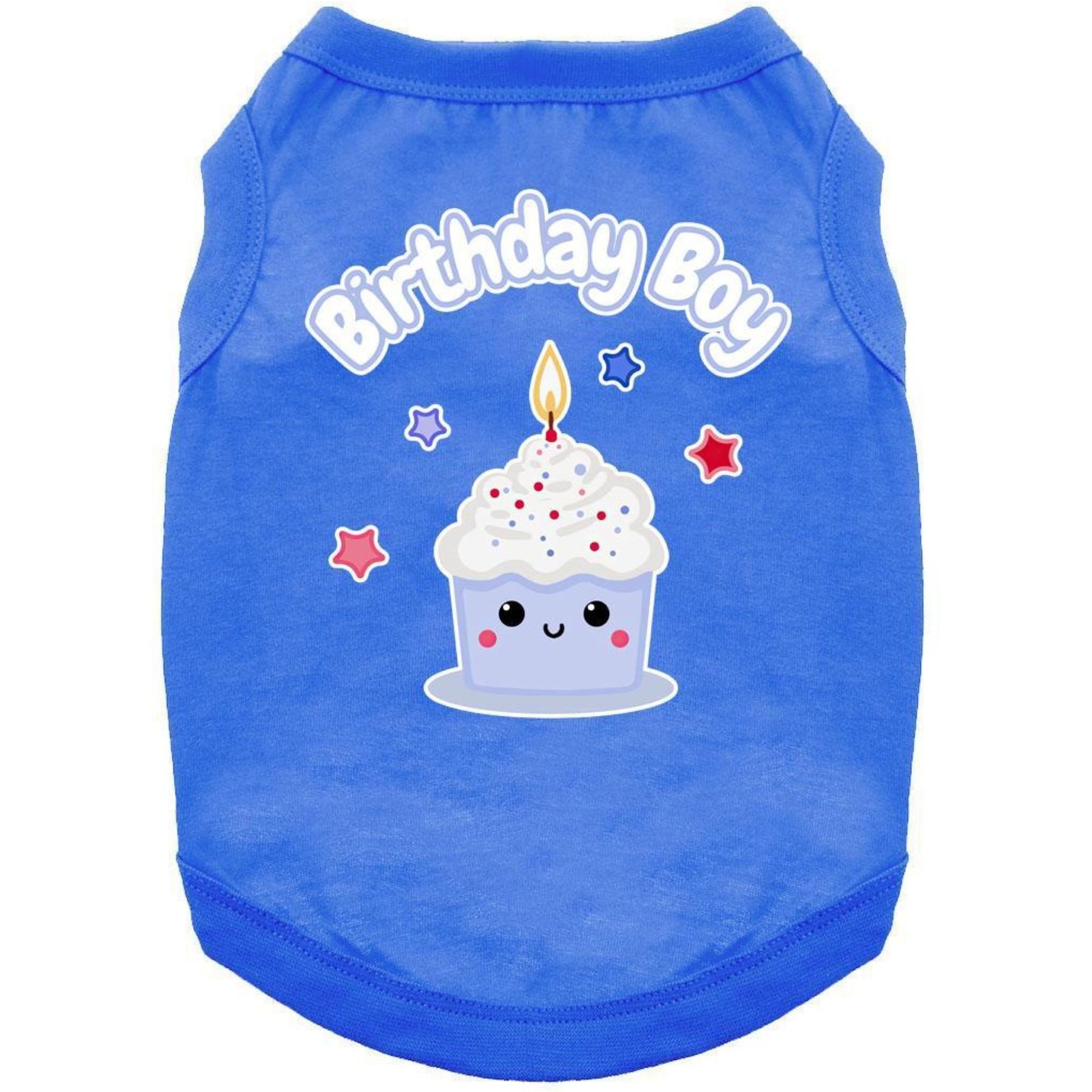 Doggie Design Birthday Boy Graphic Dog Shirt, Blue, X-Large