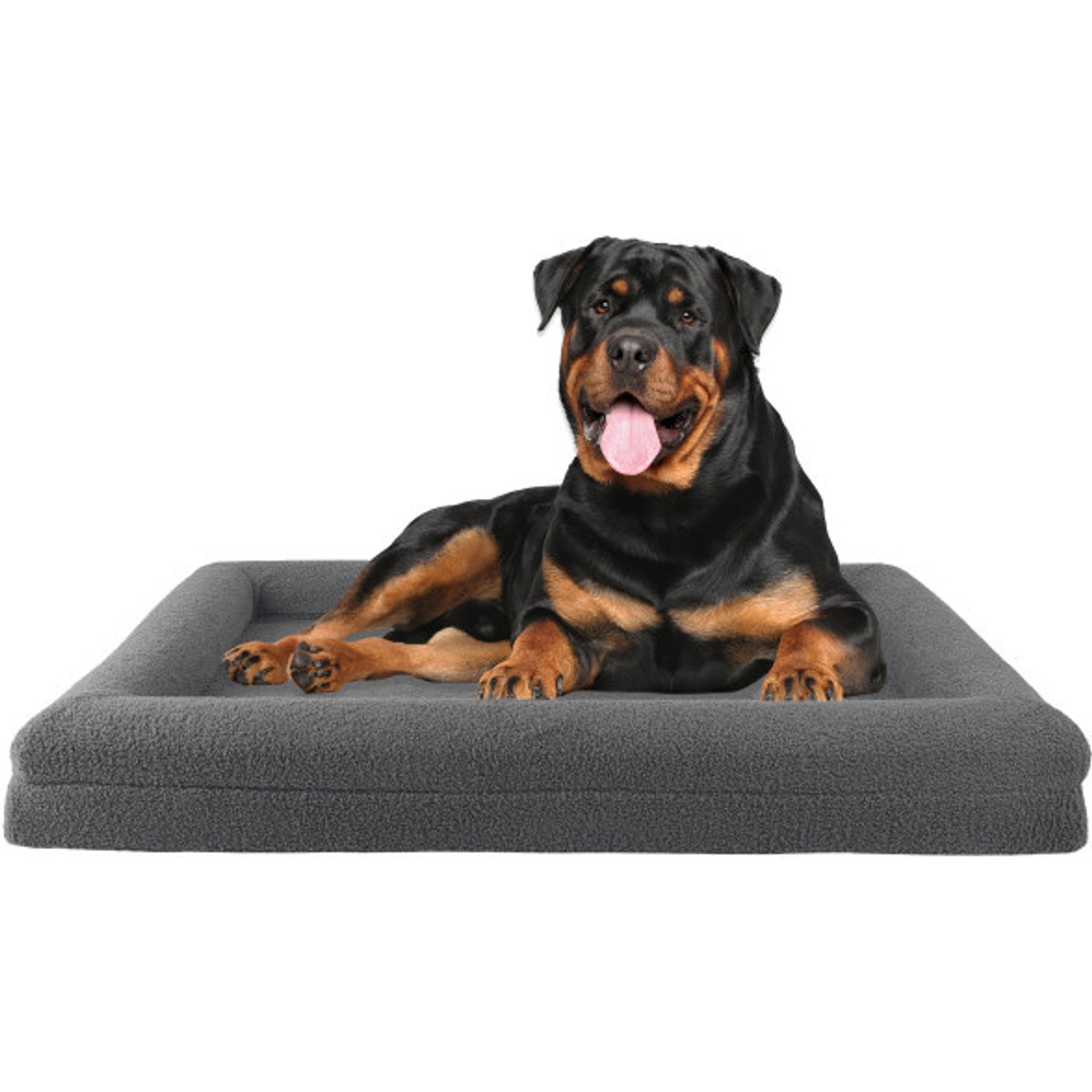 Pet Adobe Orthopedic Bolster Dog Bed, Grey, Large: 45-in