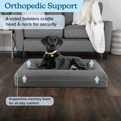 Pet Adobe Orthopedic Bolster Dog Bed, Grey, Medium: 33-in slide 2 of 7