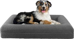 Pet Adobe Orthopedic Bolster Dog Bed, Grey, Medium: 33-in