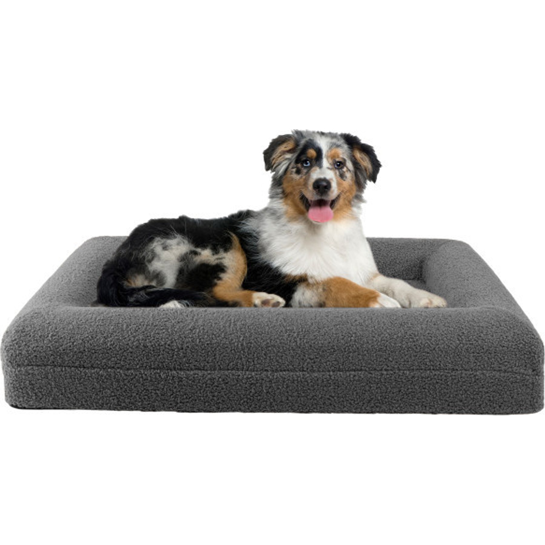 Pet Adobe Orthopedic Bolster Dog Bed, Grey, Medium: 33-in