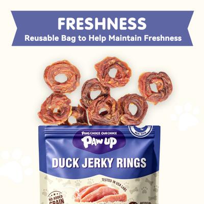 Show full view: Pawup Duck Rings Grain-Free Jerky Dog Treats, 10.6-oz bag slide 7 of 10