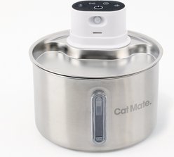 Cat Mate Battery Operated Stainless Steel Cat Water Fountain, 2-l