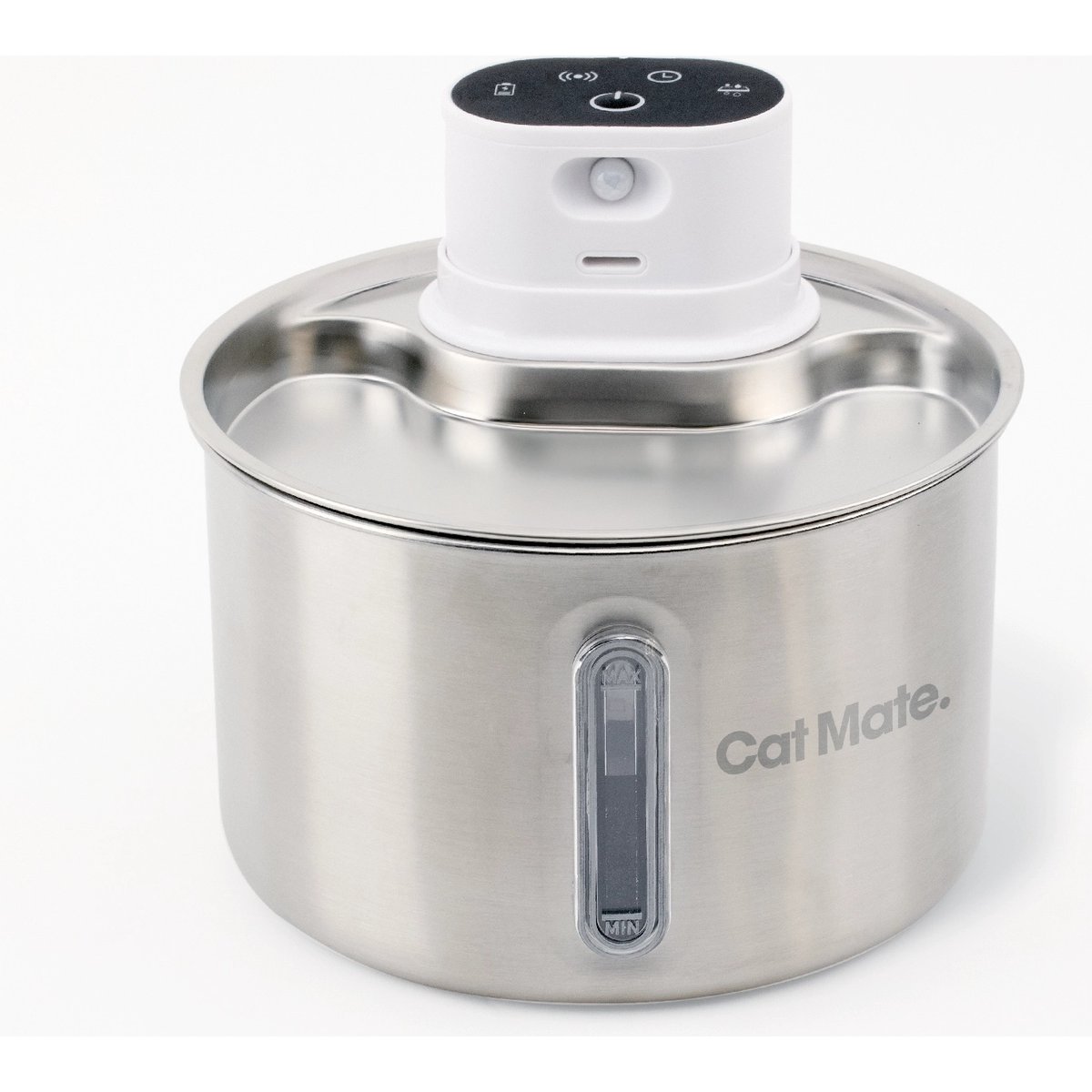 Cat Mate Battery Operated Stainless Steel Cat Water Fountain, 2-l