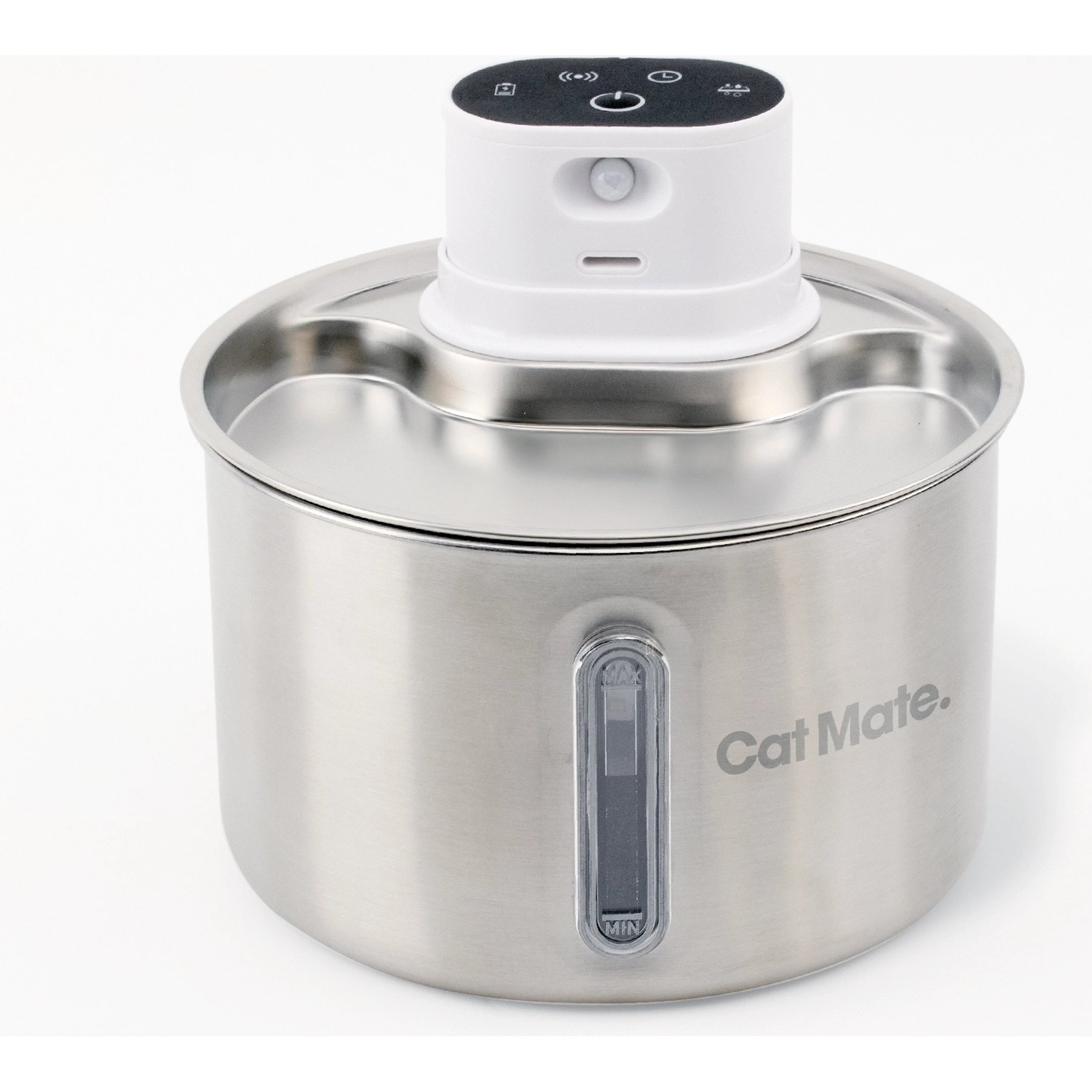 Cat Mate Battery Operated Stainless Steel Cat Water Fountain, 2-l