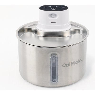 Cat Mate Cat Mate Battery Operated Stainless Steel Cat Water Fountain, 2-l