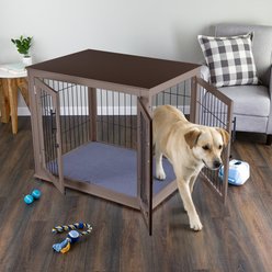 Pet Adobe Wooden Dog Crate, Brown, 36-in slide 2 of 7