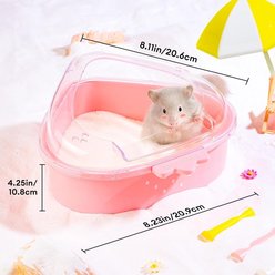 BUCATSTATE Small Pet Sand Bath Container, Pink slide 2 of 2