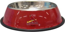 The Memory Company Anti-Skid Bottom Stainless Steel Dog & Cat Bowl, 9-inch, St. Louis Cardinals