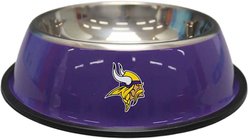 The Memory Company Anti-Skid Bottom Stainless Steel Dog & Cat Bowl, 9-inch, Minnesota Vikings