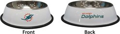 The Memory Company Anti-Skid Bottom Stainless Steel Dog & Cat Bowl, 9-inch, Miami Dolphins slide 2 of 3