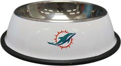 The Memory Company Anti-Skid Bottom Stainless Steel Dog & Cat Bowl, 9-inch, Miami Dolphins