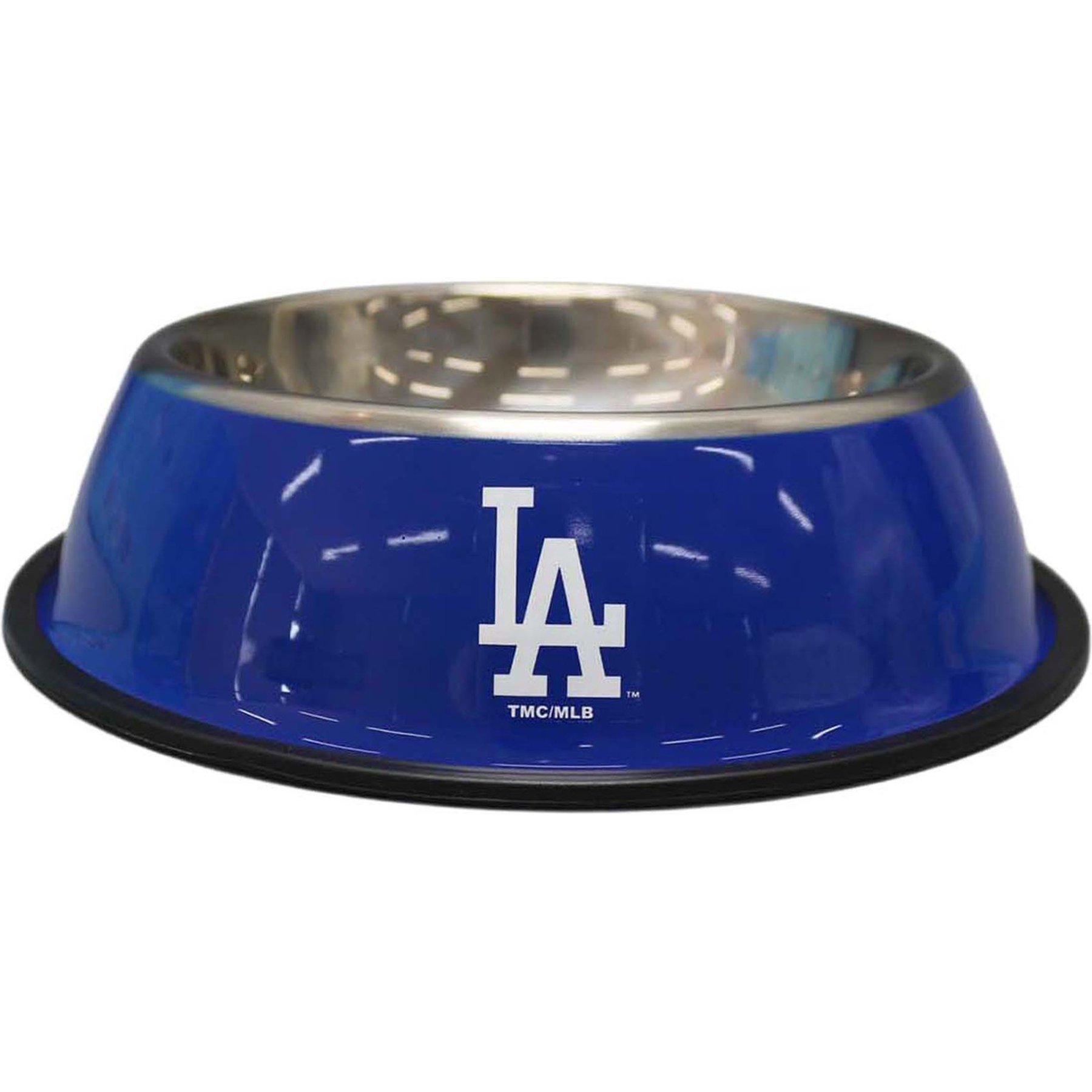 The Memory Company Anti-Skid Bottom Stainless Steel Dog & Cat Bowl, 9-inch, Los Angeles Dodgers