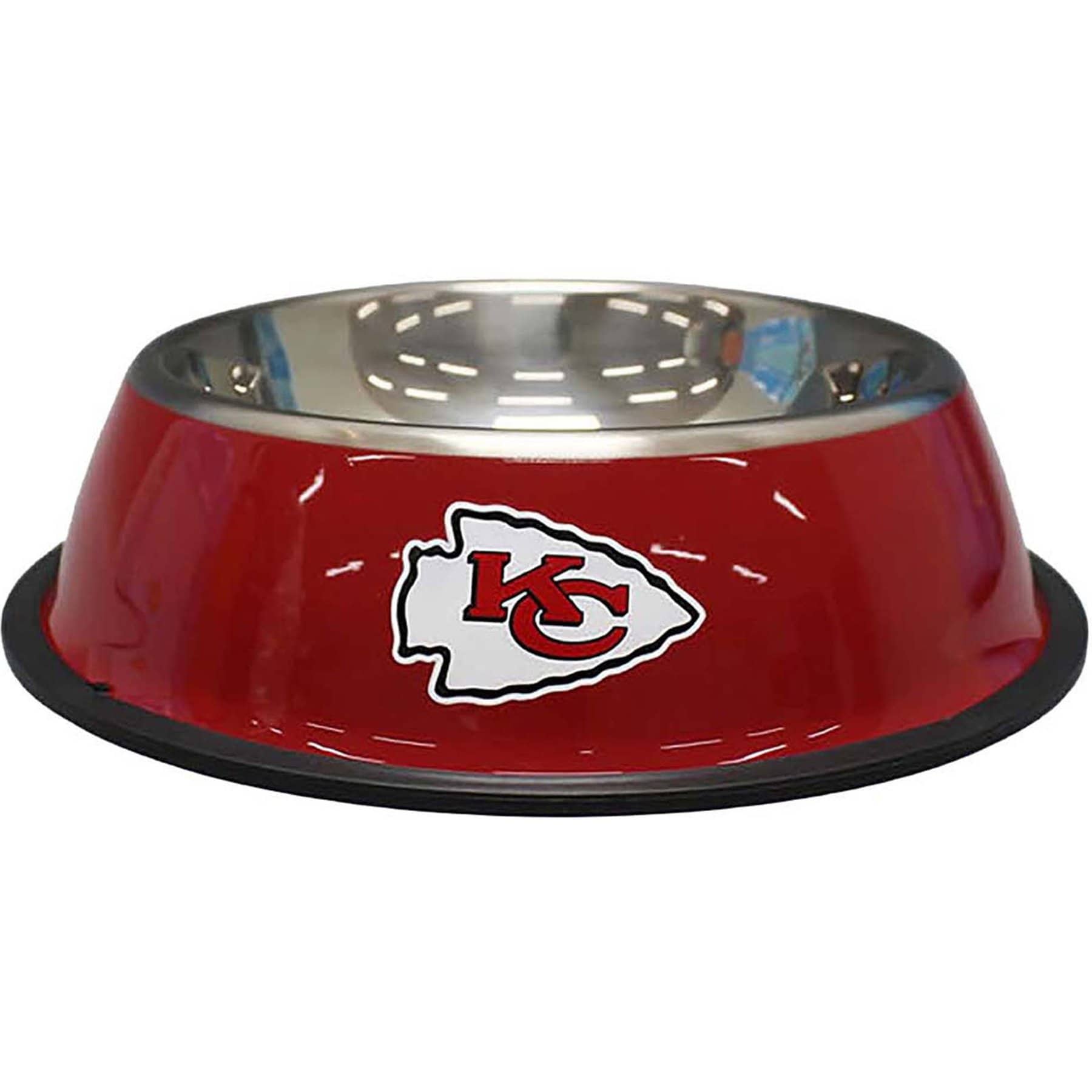 The Memory Company Anti-Skid Bottom Stainless Steel Dog & Cat Bowl, 9-inch, Kansas City Chiefs