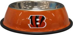 The Memory Company Anti-Skid Bottom Stainless Steel Dog & Cat Bowl, 9-inch, Cincinnati Bengals