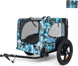 Bencmate Universal Hitch Outdoor Adventures Heavy Duty Bike Trailer Foldable All Terrain Wheels Dog Pet Stroller, 42-in, Black/Blue