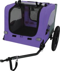 Bencmate Universal Hitch Outdoor Adventures Heavy Duty Bike Trailer Foldable All Terrain Wheels Dog Pet Stroller, 42-in, Purple slide 2 of 8