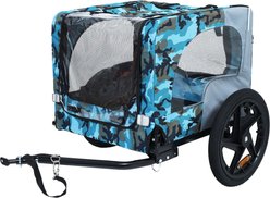 Bencmate Universal Hitch Outdoor Adventures Heavy Duty Bike Trailer Foldable All Terrain Wheels Dog Pet Stroller, 42-in, Blue