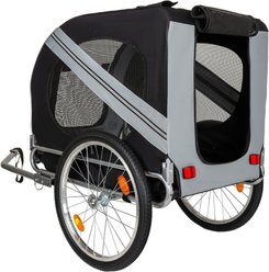 Bencmate Premium Durable Outdoor Adventures Bike Trailer Foldable Steel Frame All Terrain Carrier Dog Pet Stroller, 49-in, Grey slide 2 of 8