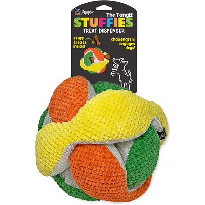 Spunky Pup Spunky Pup The Tangle Stuffies Treat Dispensing Squeaky Plush Dog Toy, Multicolor, X-Large