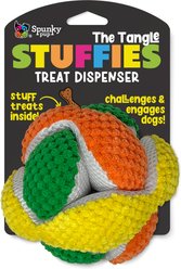 Spunky Pup The Tangle Stuffies Treat Dispensing Squeaky Plush Dog Toy, Multicolor, Medium, 1 count