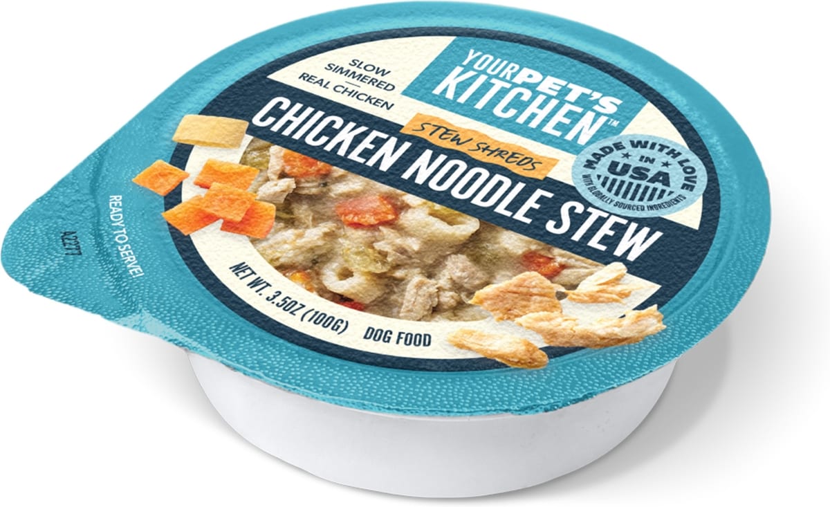YOUR PET'S KITCHEN Chicken Noodle Stew Shreds Wet Dog Food, 3.5-oz