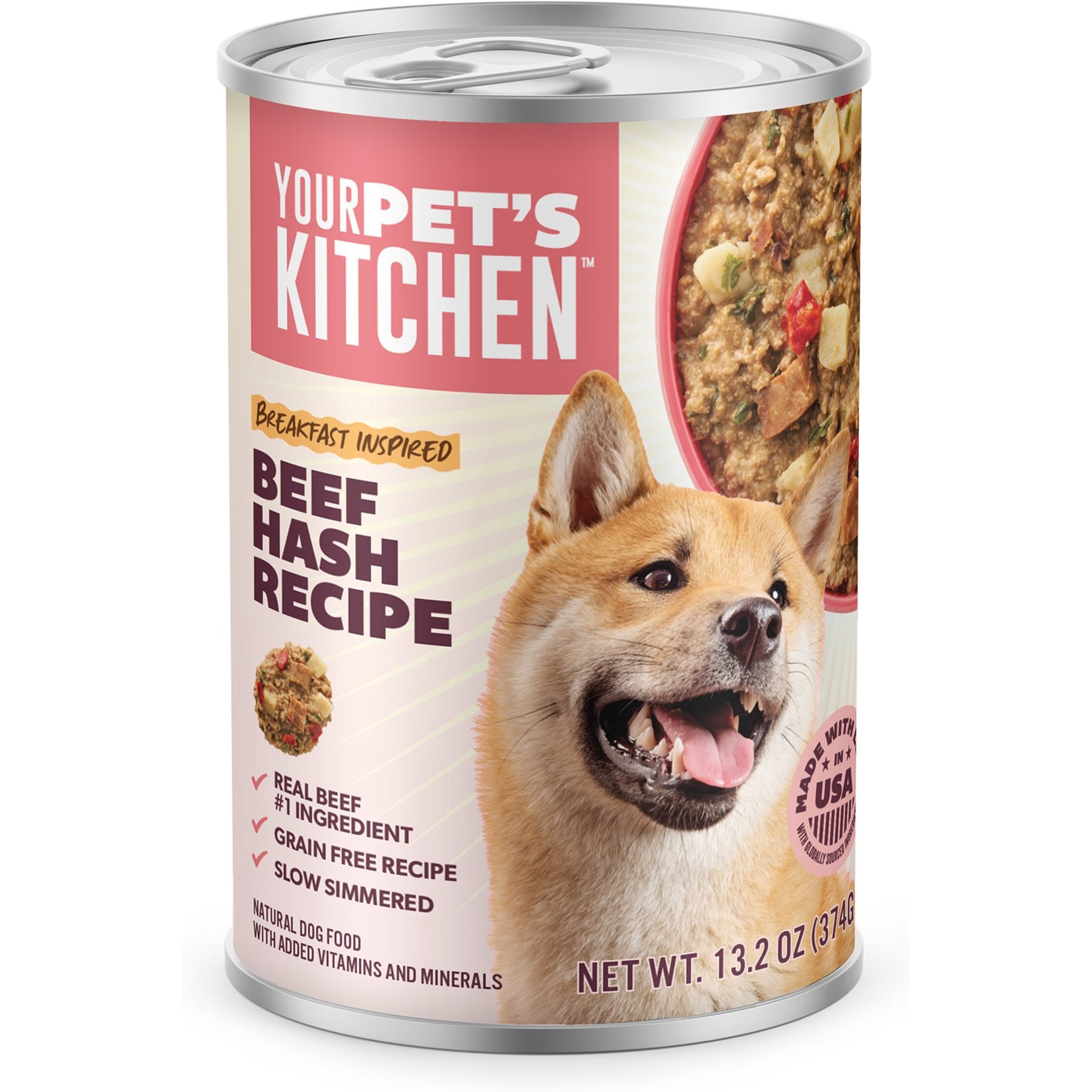 Your Pet's Kitchen Beef Hash Recipe Wet Dog Food, 13.2-oz can, case of 12