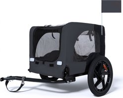Bencmate Universal Hitch Outdoor Adventures Heavy Duty Bike Trailer Foldable All Terrain Wheels Dog Pet Stroller, 42-in, Black/Dark Gray