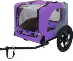 Bencmate Universal Hitch Outdoor Adventures Heavy Duty Bike Trailer Foldable All Terrain Wheels Dog Pet Stroller, 42-in, Purple slide 1 of 8