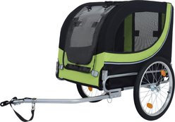 Bencmate Premium Durable Outdoor Adventures Bike Trailer Foldable Steel Frame All Terrain Carrier Dog Pet Stroller, 49-in, Green