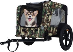 Bencmate Active Outdoor Adventures Bike Trailer Foldable Frame Quick Release Wheels Non Slip Floor Dog Pet Stroller, 42-in, Green