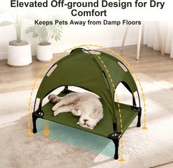 Twinsing Indoor Outdoor Camping Backyard Portable Raised Cot Waterproof Cooling Tent Elevated Dog & Cat Bed, Green slide 2 of 7