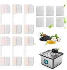 Casfuy SY080 Cat Water Fountain Replacement Filters & Sponges, 6 count