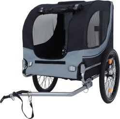 Bencmate Outdoor Adventures Bike Trailer Foldable Steel Frame All Terrain Carrier Dog Pet Stroller, 49-in, Black