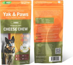 Yak and Paws Himalayan Long Lasting Jumbo Cheese Natural Dog Chew, 7.5-oz bag