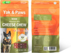 Yak and Paws Himalayan Long Lasting Medium Cheese Natural Dog Chew, 2 count, 6.7-oz bag