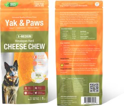 Yak and Paws Himalayan Long Lasting X-Medium Cheese Natural Dog Chew, 4.6-oz bag