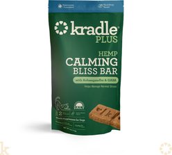 Kradle Bliss Bar Peanut Butter Flavored Soft Bite Calming Broad Spectrum Hemp Extract Health Supplement for Dogs, 2 count
