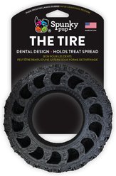 Spunky Pup The Tire Reclaimed Rubber Tough Chew Dog Toy, Black, Small