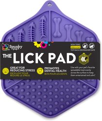 Spunky Pup Hexagon Lick Pad Training Dog Toy, Purple